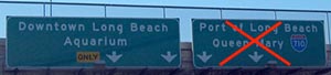 Freeway split sign